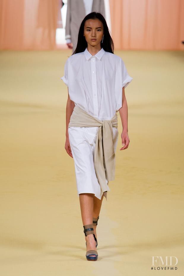 Luping Wang featured in  the Hermès fashion show for Spring/Summer 2015