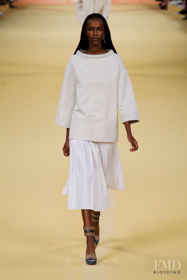 Leila Ndabirabe featured in  the Hermès fashion show for Spring/Summer 2015