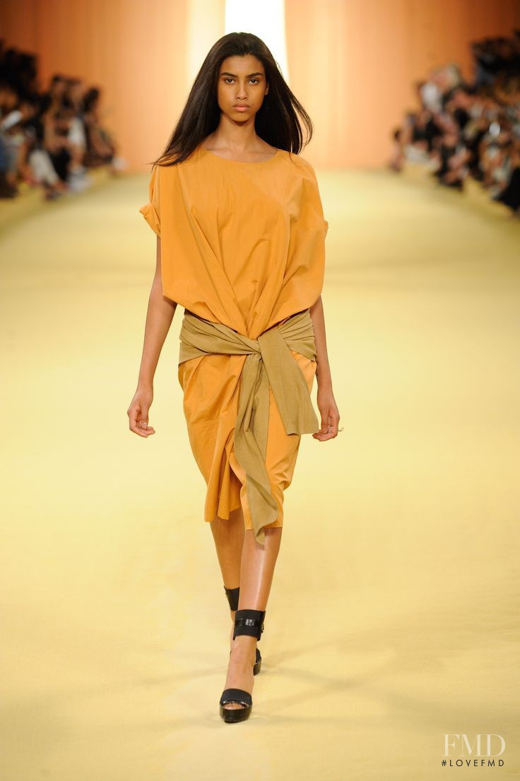 Imaan Hammam featured in  the Hermès fashion show for Spring/Summer 2015