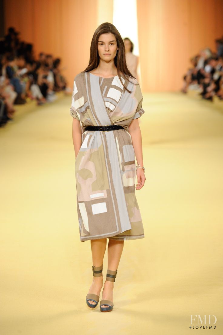 Ophélie Guillermand featured in  the Hermès fashion show for Spring/Summer 2015