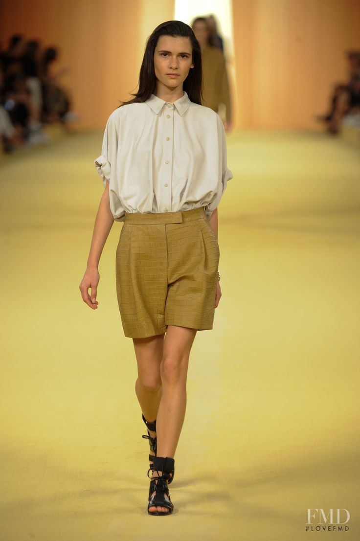 Iana Godnia featured in  the Hermès fashion show for Spring/Summer 2015