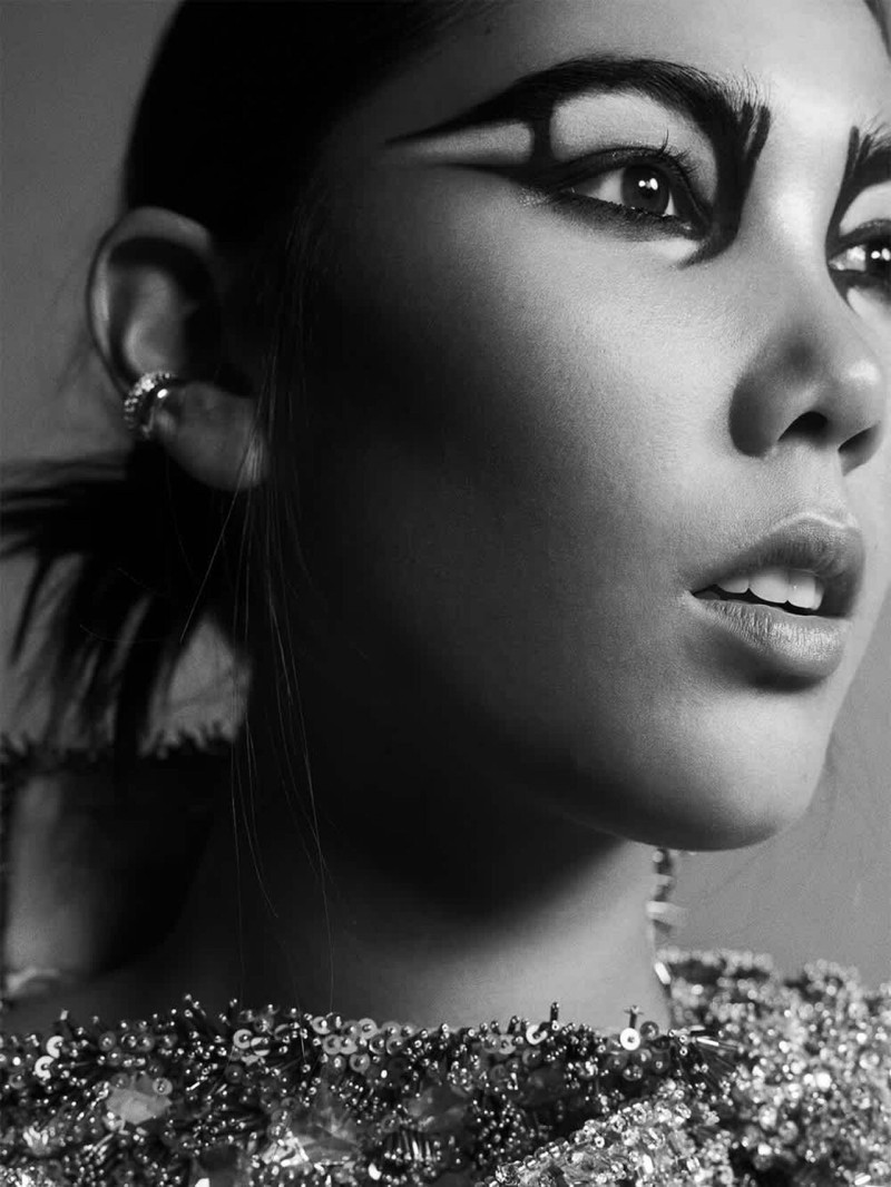 Ayuol Manyok featured in  the Toni Maticevski advertisement for Pre-Fall 2025