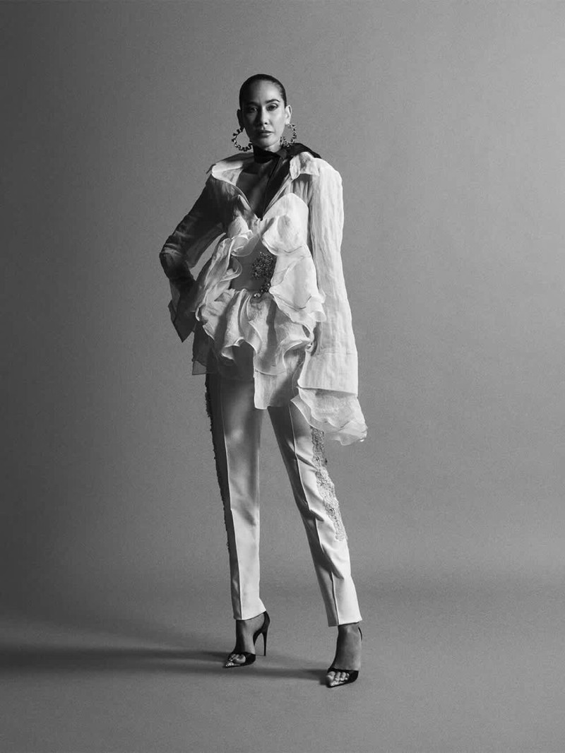 Ayuol Manyok featured in  the Toni Maticevski advertisement for Pre-Fall 2025