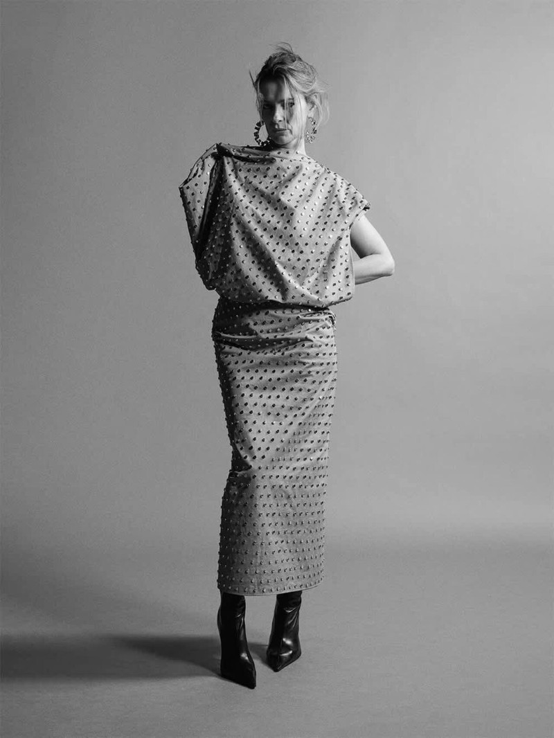 Ayuol Manyok featured in  the Toni Maticevski advertisement for Pre-Fall 2025