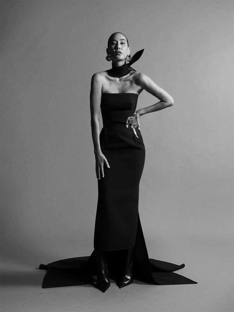 Ayuol Manyok featured in  the Toni Maticevski advertisement for Pre-Fall 2025