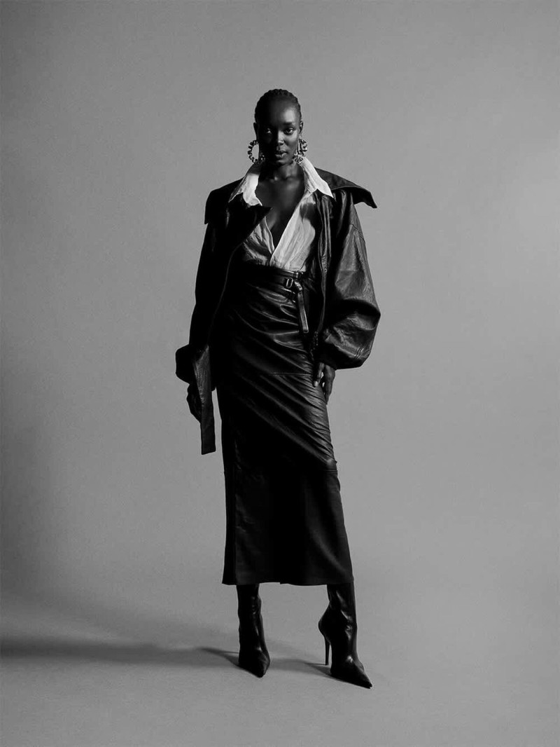 Ayuol Manyok featured in  the Toni Maticevski advertisement for Pre-Fall 2025