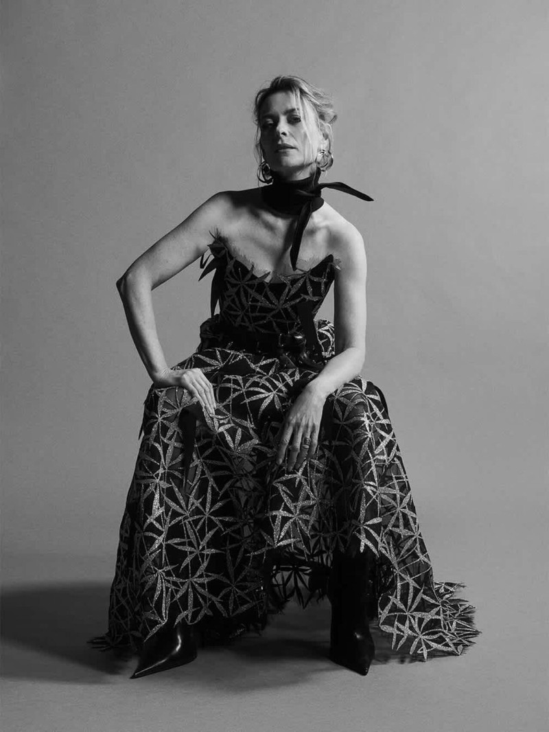 Ayuol Manyok featured in  the Toni Maticevski advertisement for Pre-Fall 2025