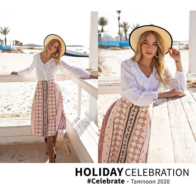 Ella Ayalon featured in  the Tamnoon advertisement for Spring/Summer 2021