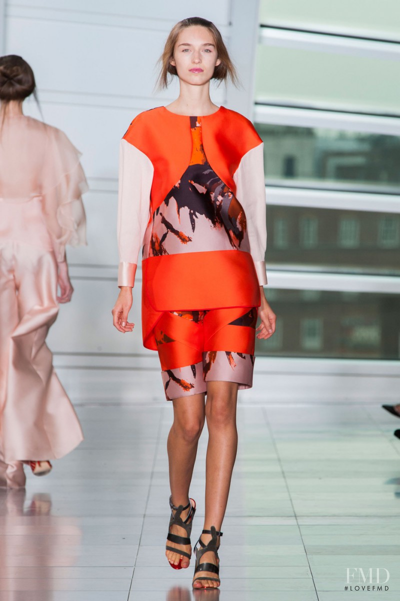Manuela Frey featured in  the Antonio Berardi fashion show for Spring/Summer 2015
