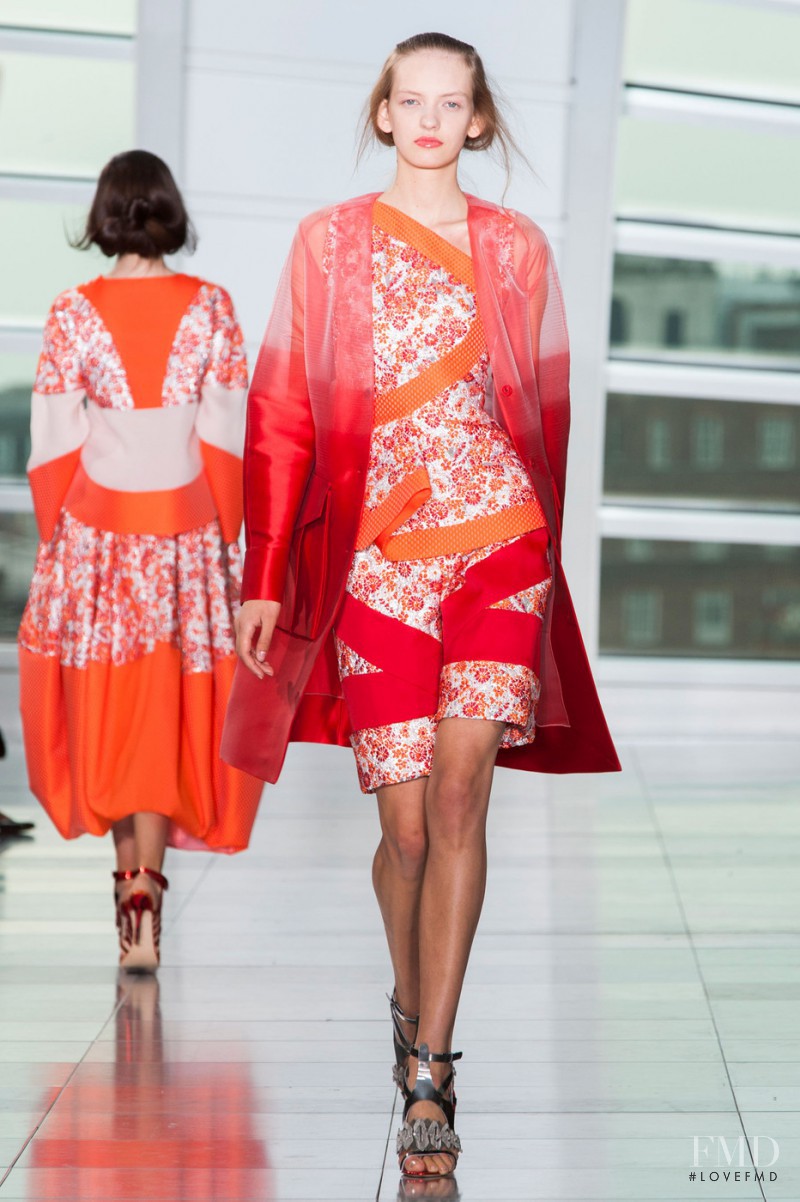 Yulia Musieichuk featured in  the Antonio Berardi fashion show for Spring/Summer 2015
