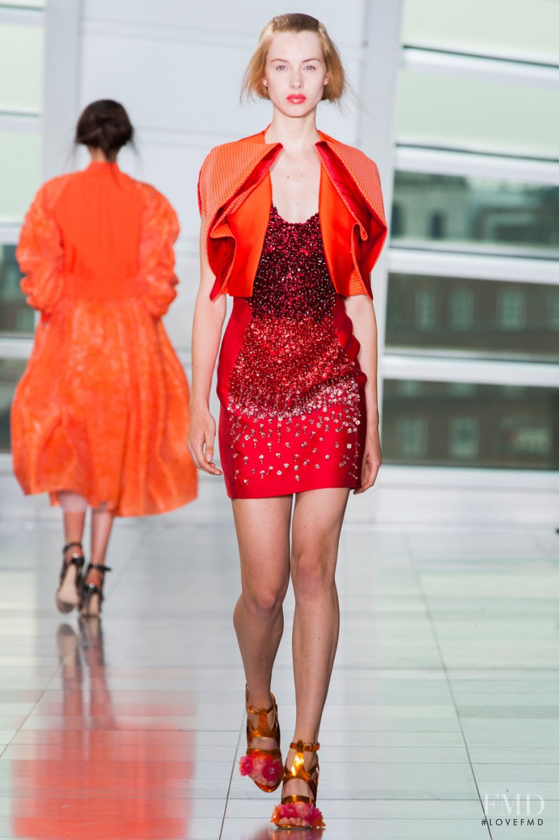 Jo Molenaar featured in  the Antonio Berardi fashion show for Spring/Summer 2015