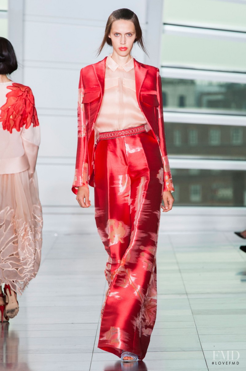 Georgia Hilmer featured in  the Antonio Berardi fashion show for Spring/Summer 2015