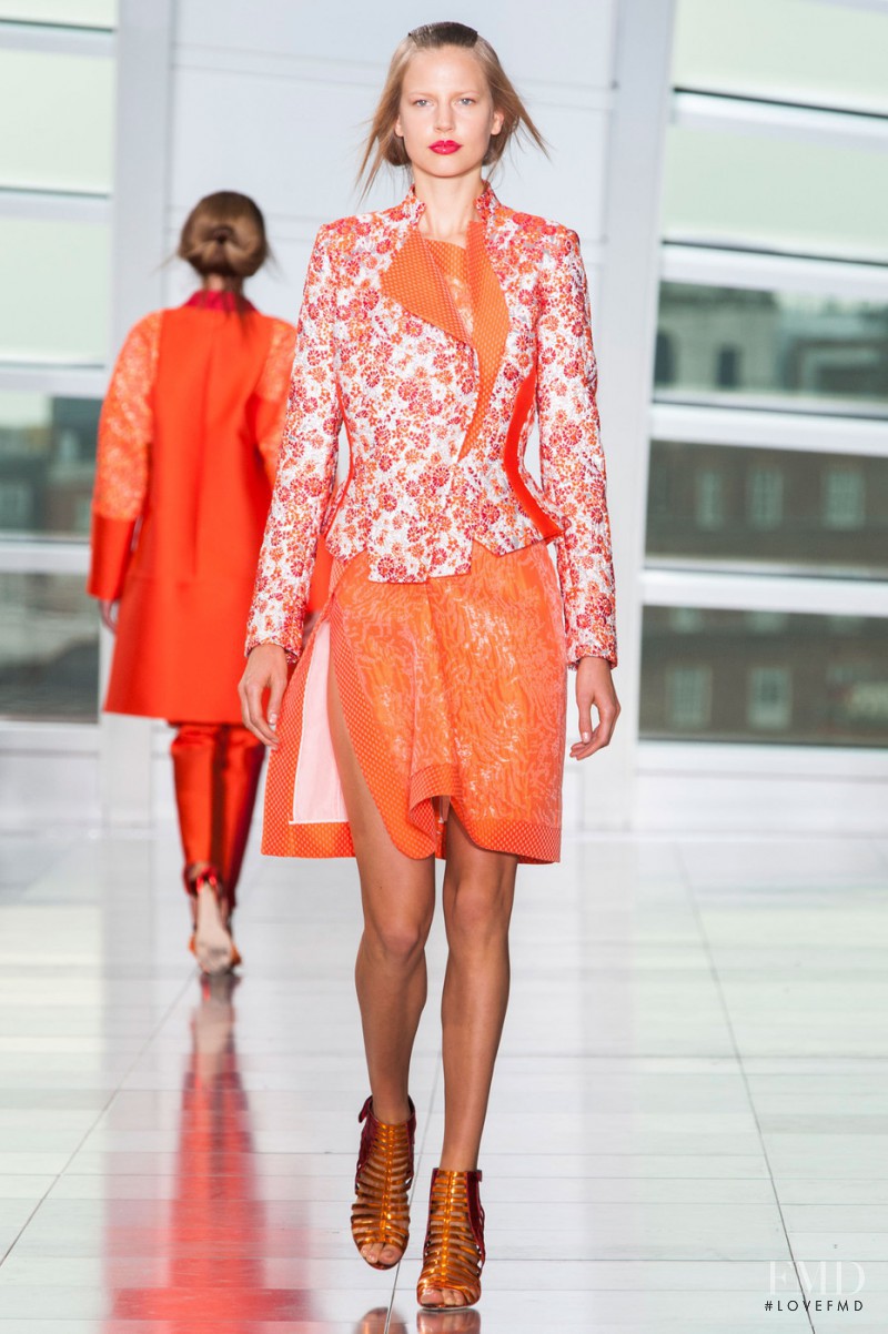 Elisabeth Erm featured in  the Antonio Berardi fashion show for Spring/Summer 2015