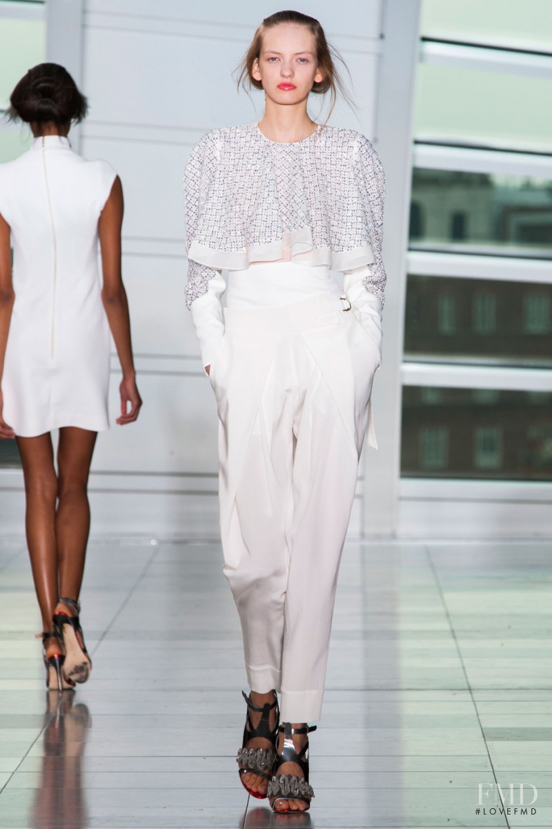 Yulia Musieichuk featured in  the Antonio Berardi fashion show for Spring/Summer 2015