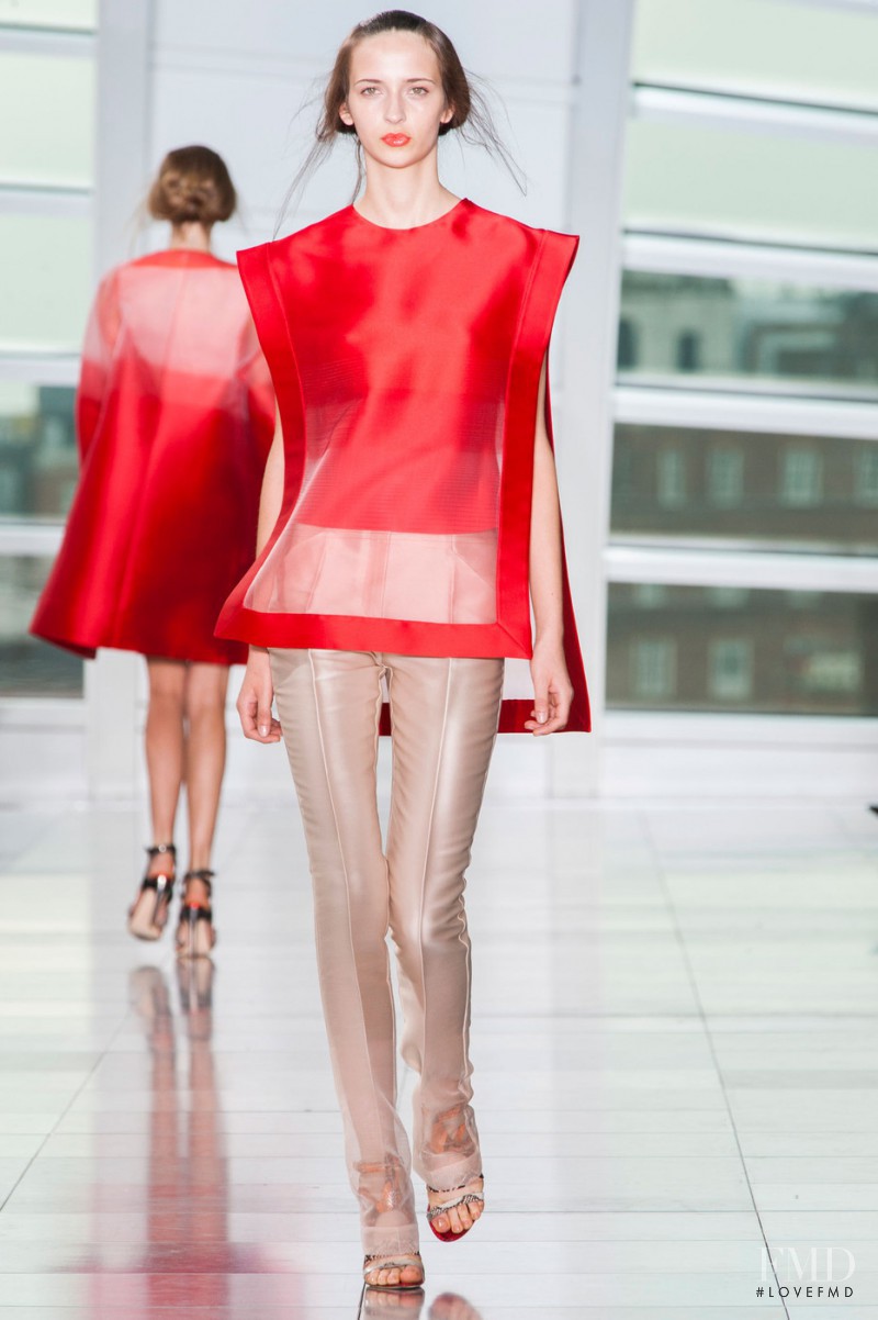 Waleska Gorczevski featured in  the Antonio Berardi fashion show for Spring/Summer 2015
