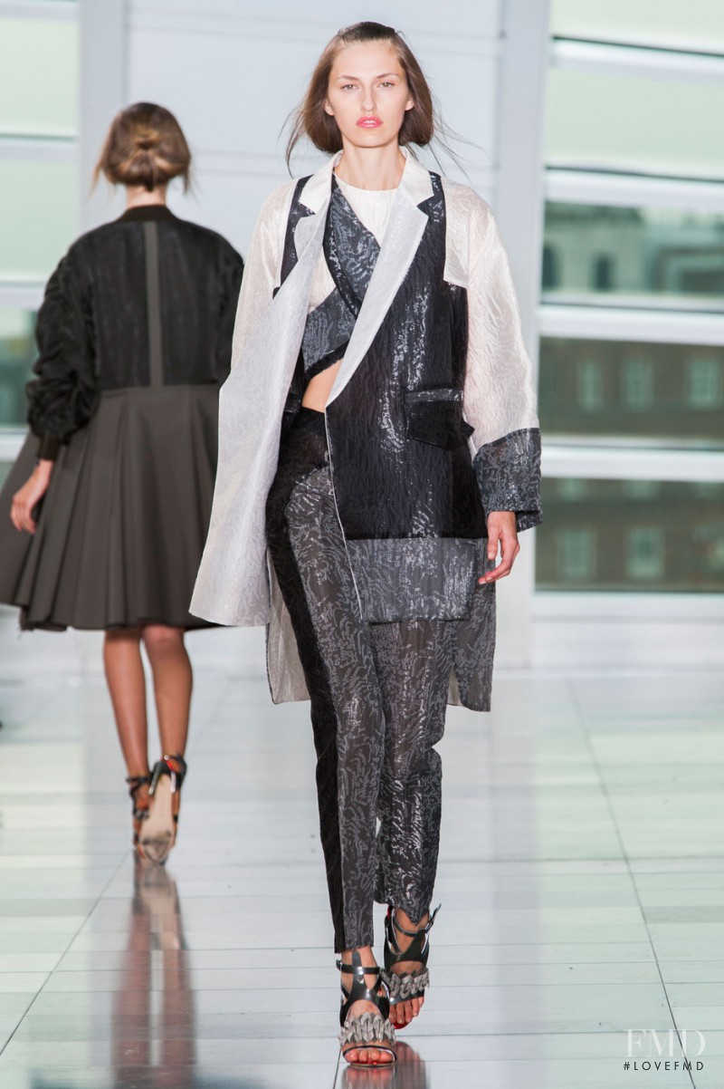 Zoe Huxford featured in  the Antonio Berardi fashion show for Spring/Summer 2015