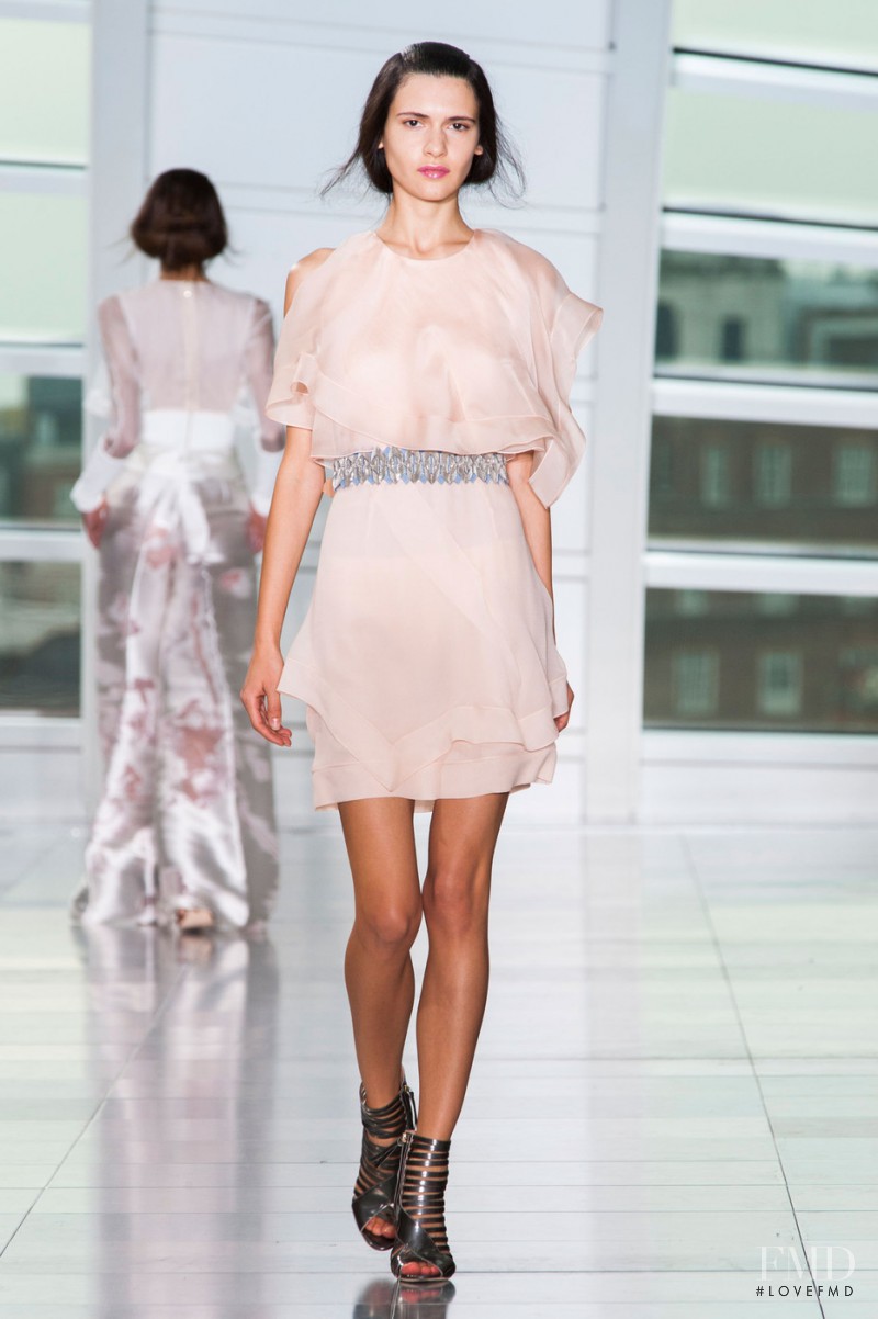Iana Godnia featured in  the Antonio Berardi fashion show for Spring/Summer 2015