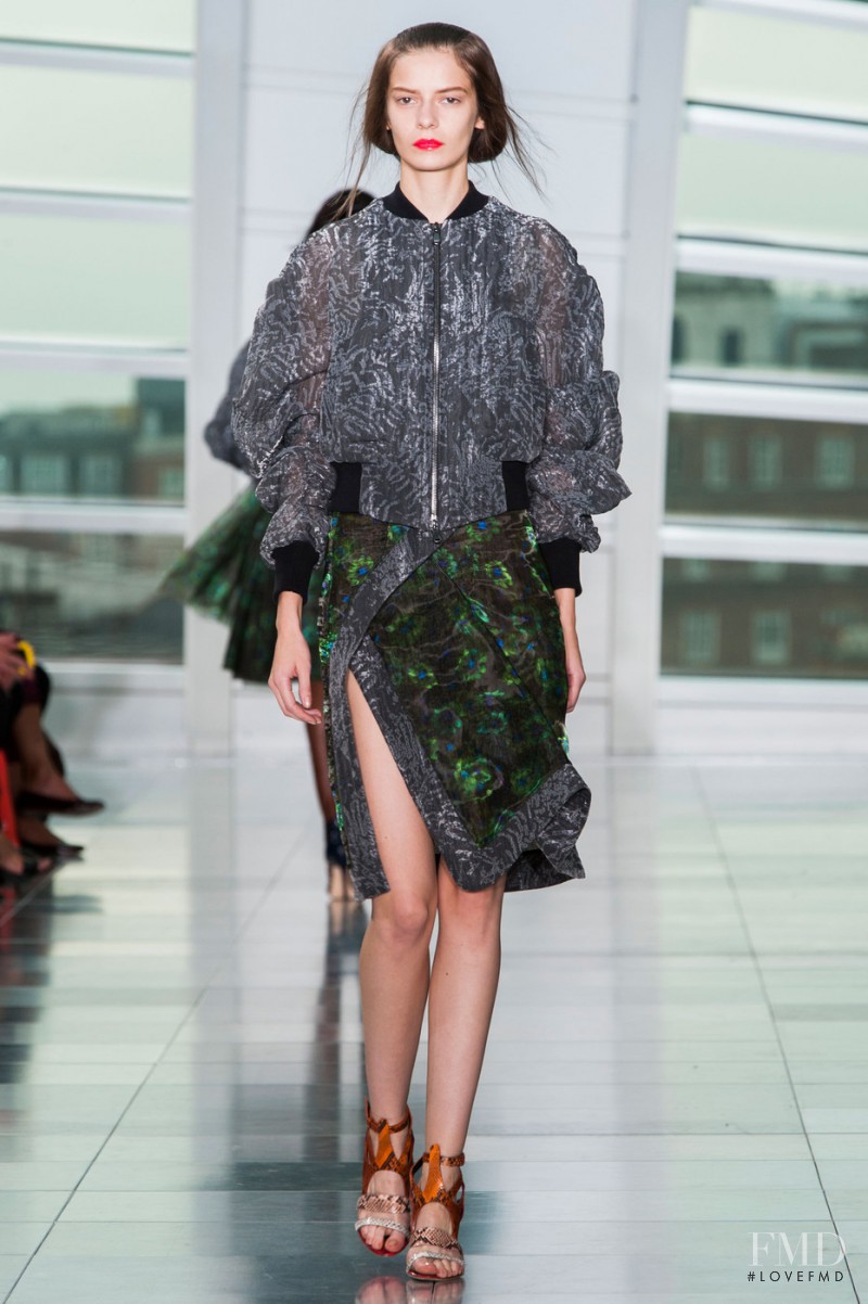 Dasha Denisenko featured in  the Antonio Berardi fashion show for Spring/Summer 2015