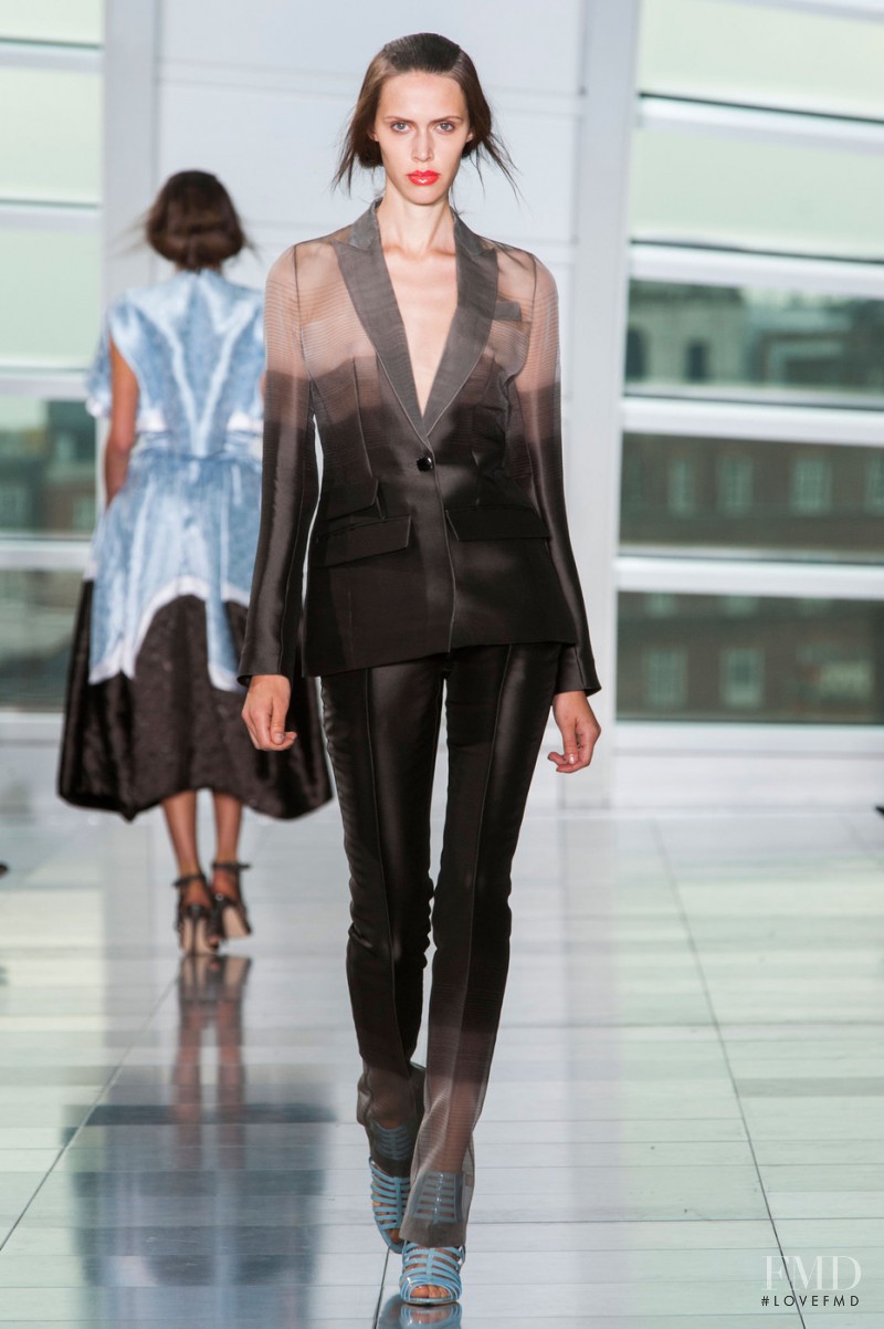 Georgia Hilmer featured in  the Antonio Berardi fashion show for Spring/Summer 2015
