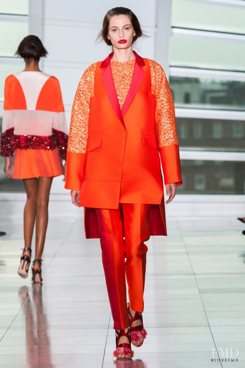 Cassi van den Dungen featured in  the Antonio Berardi fashion show for Spring/Summer 2015