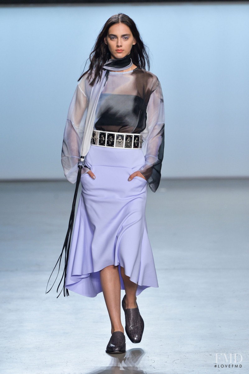 Agnes Sokolowska featured in  the Sally LaPointe fashion show for Spring/Summer 2015