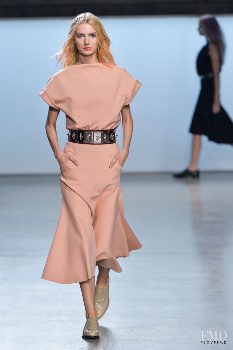 Eva Staudinger featured in  the Sally LaPointe fashion show for Spring/Summer 2015