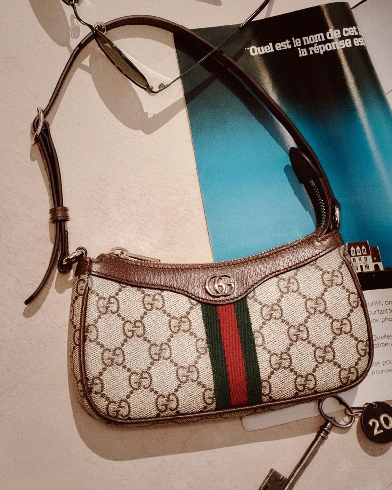 Emily Ratajkowski featured in  the Gucci gg obsession 2025 (gg monogram) advertisement for Pre-Fall 2025