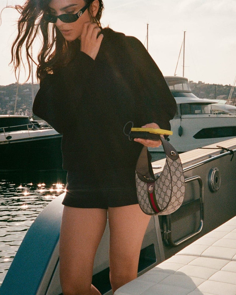 Emily Ratajkowski featured in  the Gucci gg obsession 2025 (gg monogram) advertisement for Pre-Fall 2025