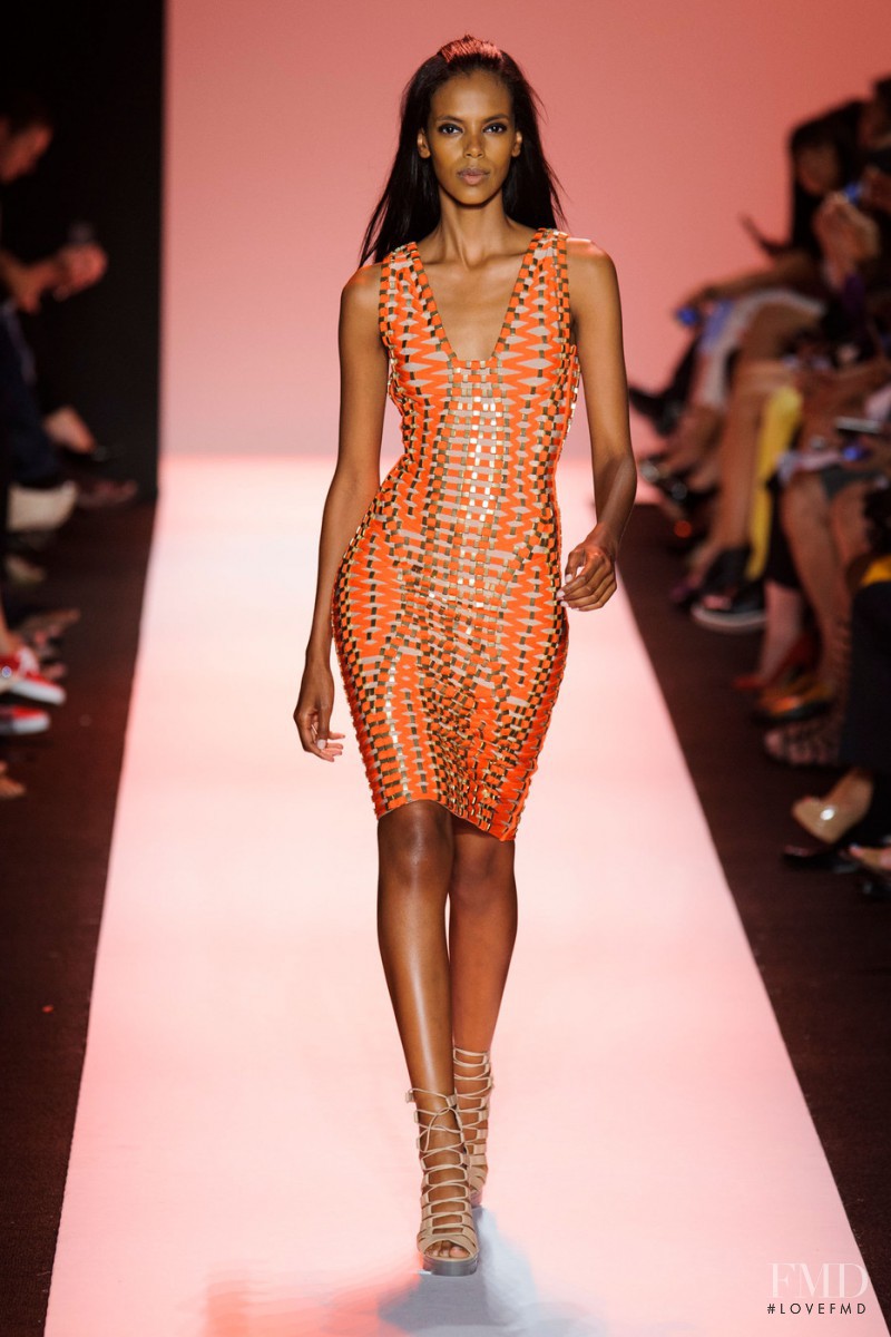 Grace Mahary featured in  the Herve Leger fashion show for Spring/Summer 2015
