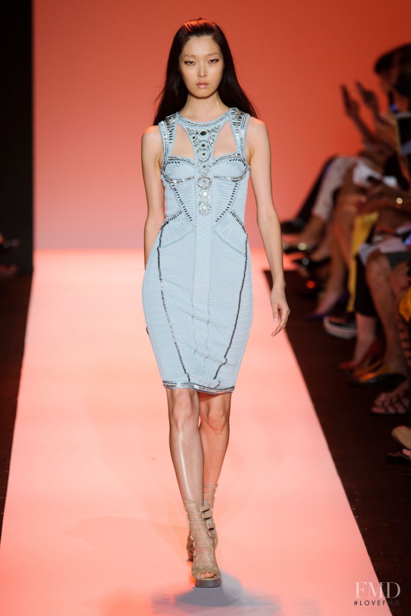 Sung Hee Kim featured in  the Herve Leger fashion show for Spring/Summer 2015