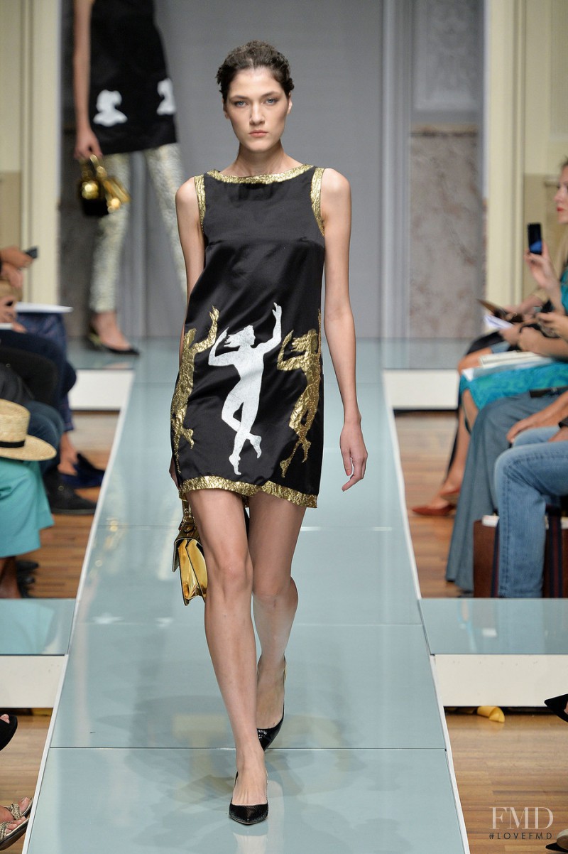 Liene Podina featured in  the roccobarocco fashion show for Spring/Summer 2015