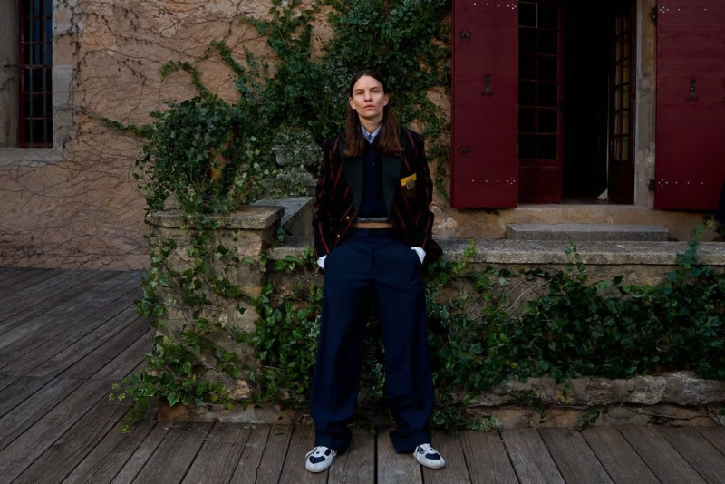 Betsy Gaghan featured in  the Miu Miu advertisement for Pre-Fall 2025