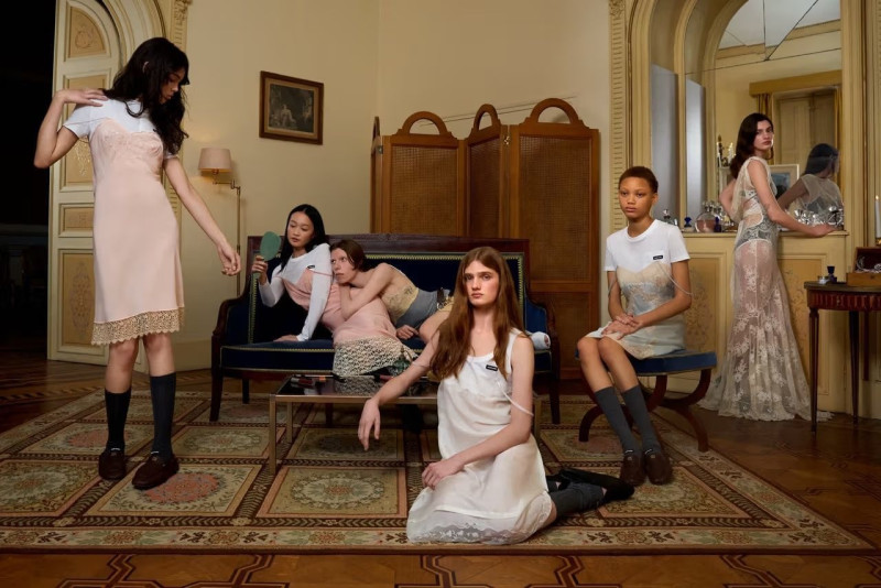 Betsy Gaghan featured in  the Miu Miu advertisement for Pre-Fall 2025