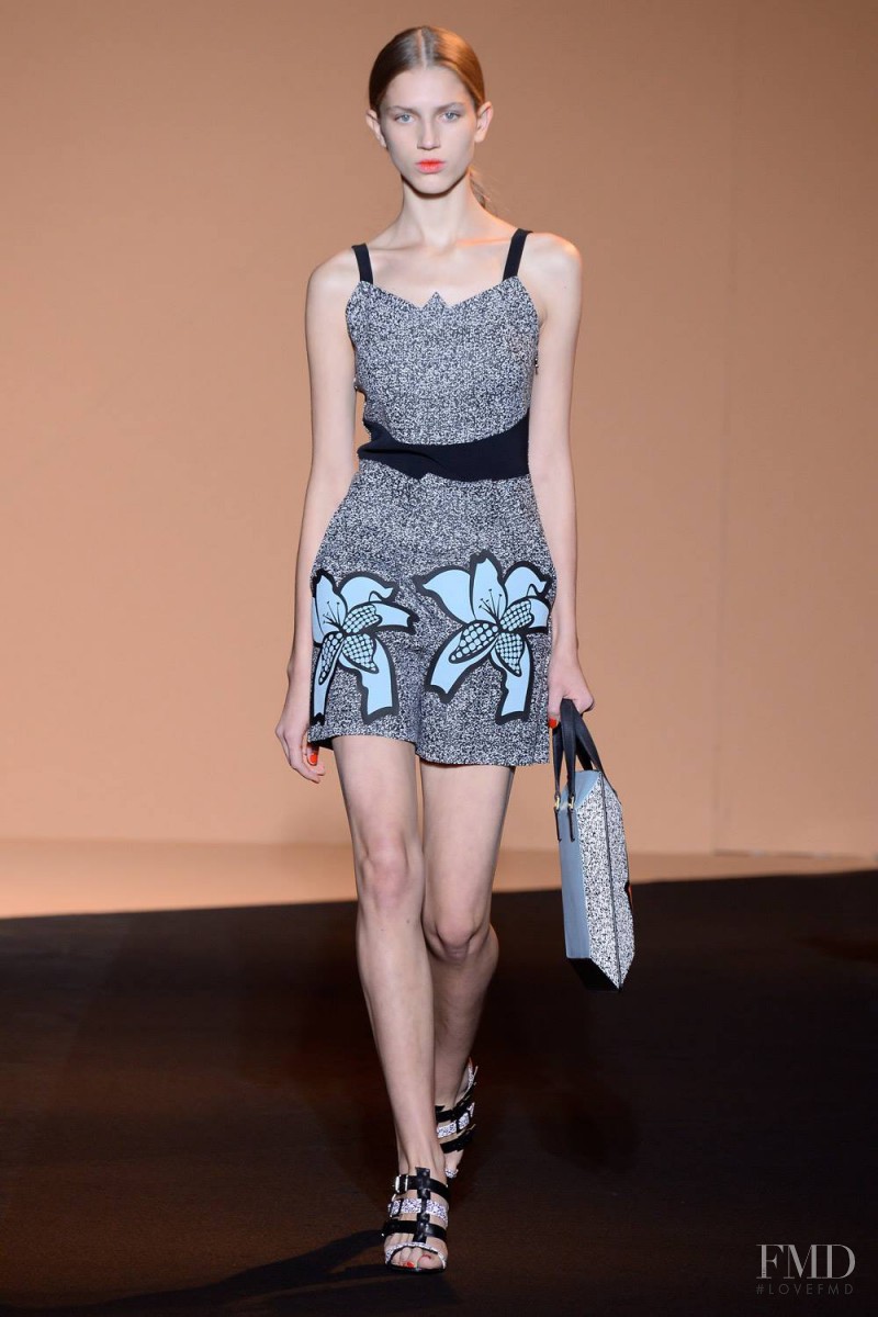 Sabina Lobova featured in  the Roland Mouret fashion show for Spring/Summer 2015
