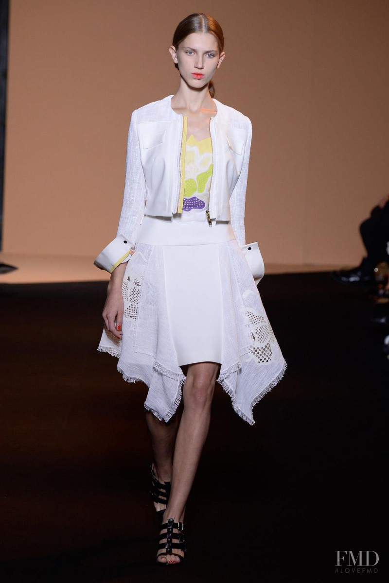 Sabina Lobova featured in  the Roland Mouret fashion show for Spring/Summer 2015