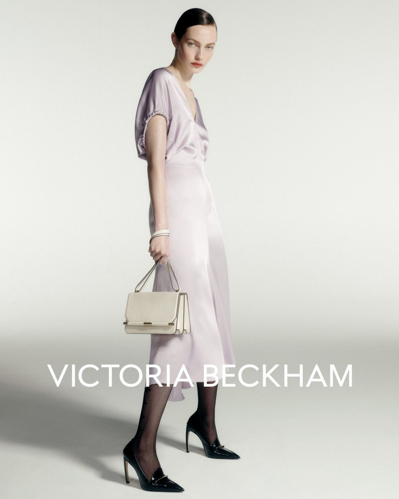 Clara Denison featured in  the Victoria Beckham occasionwear 2025 advertisement for Spring/Summer 2025