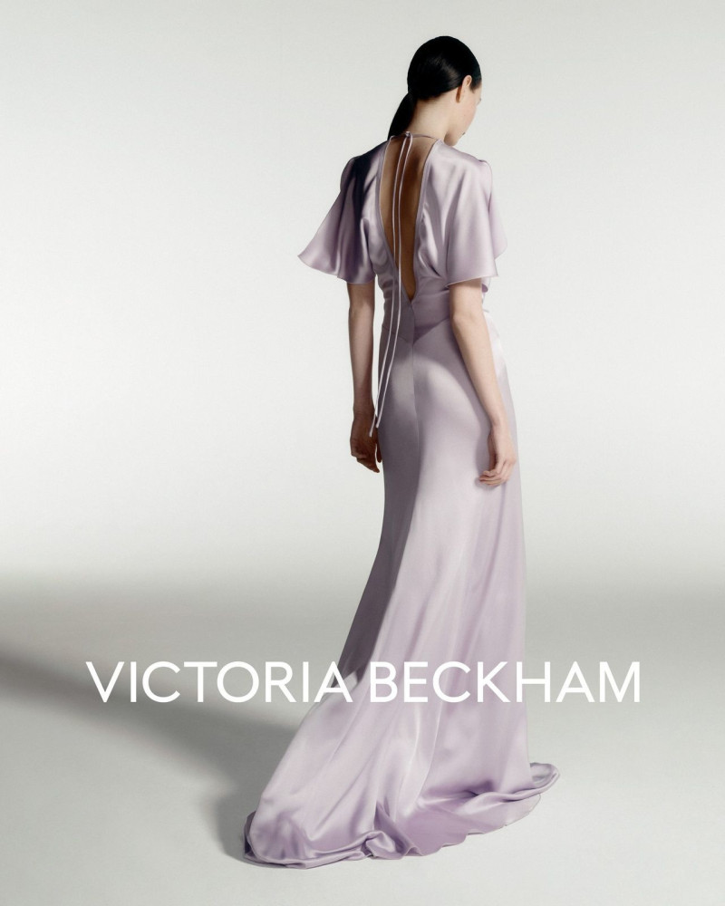 Clara Denison featured in  the Victoria Beckham occasionwear 2025 advertisement for Spring/Summer 2025