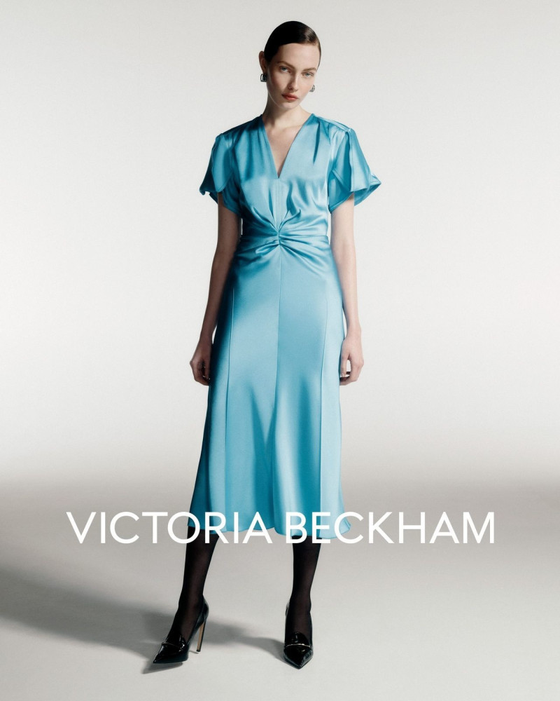 Clara Denison featured in  the Victoria Beckham occasionwear 2025 advertisement for Spring/Summer 2025