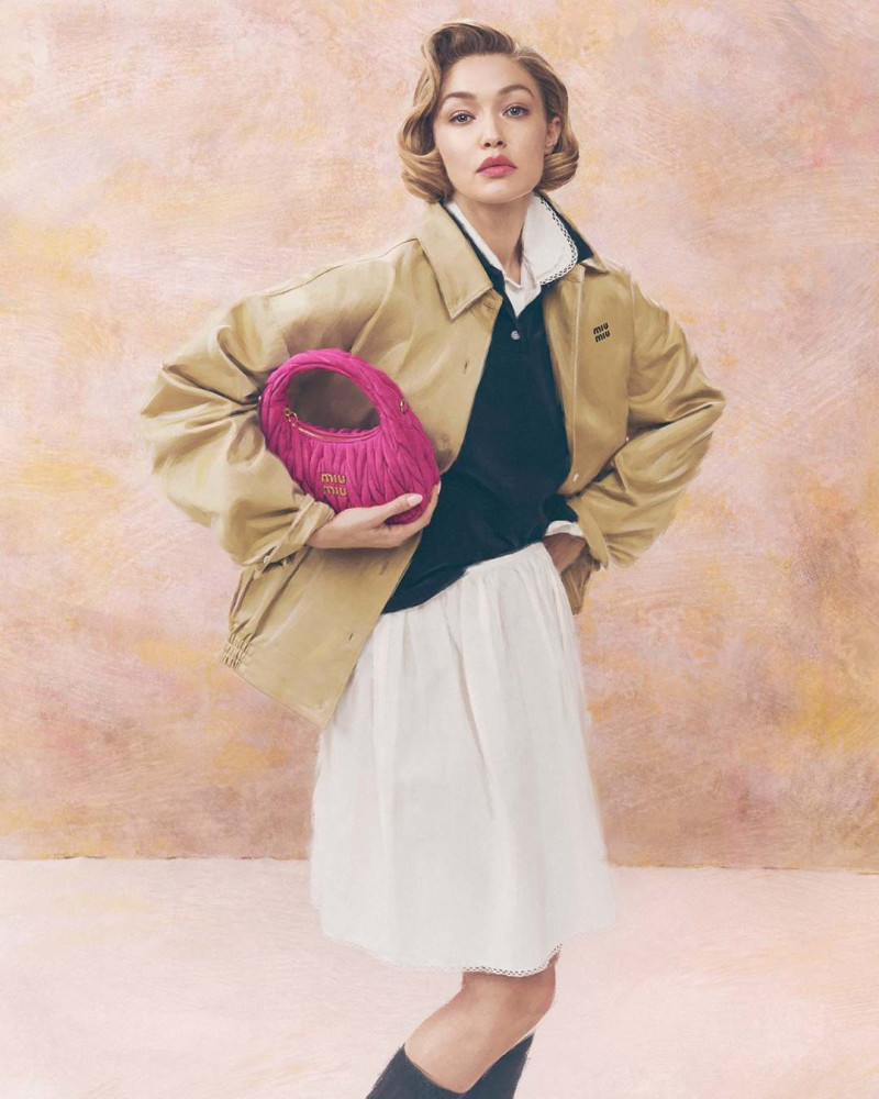 Yura Romaniuk featured in  the Miu Miu lt 2025 advertisement for Spring/Summer 2025