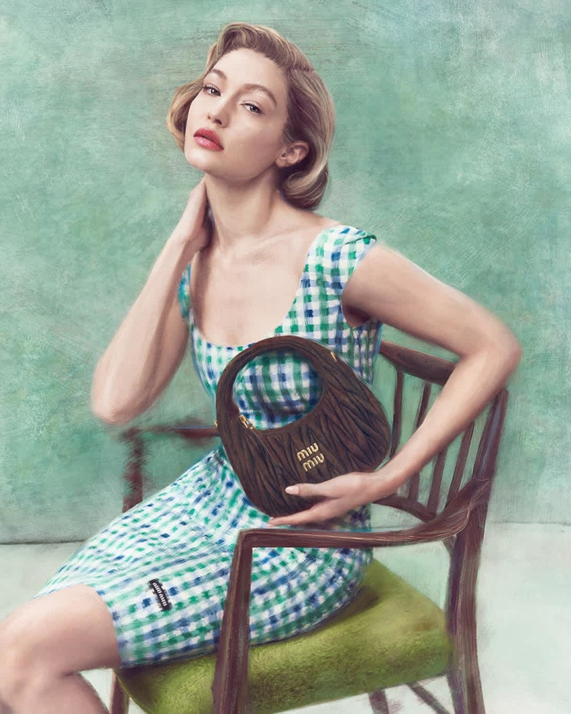 Yura Romaniuk featured in  the Miu Miu lt 2025 advertisement for Spring/Summer 2025