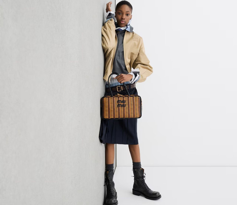 Yura Romaniuk featured in  the Miu Miu lt 2025 advertisement for Spring/Summer 2025