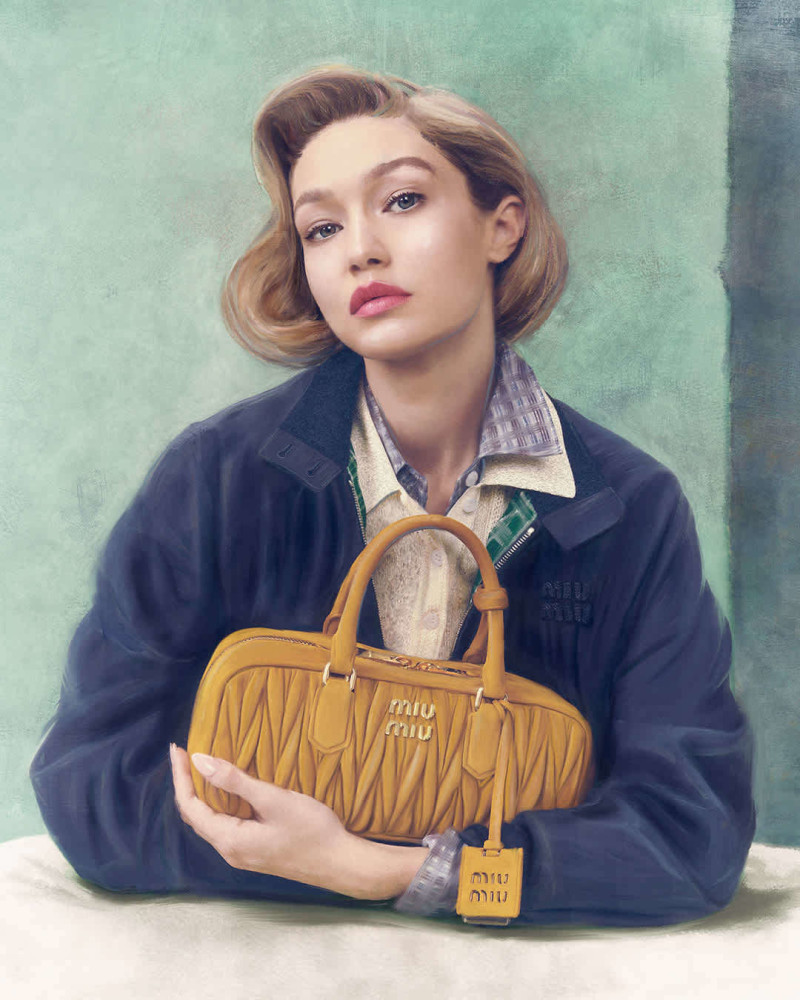 Yura Romaniuk featured in  the Miu Miu lt 2025 advertisement for Spring/Summer 2025