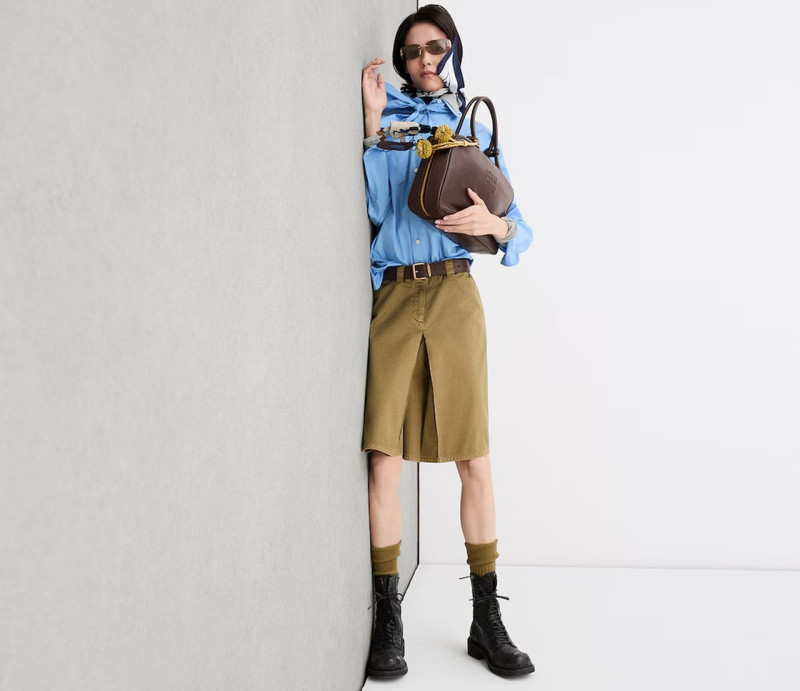 Yura Romaniuk featured in  the Miu Miu lt 2025 advertisement for Spring/Summer 2025