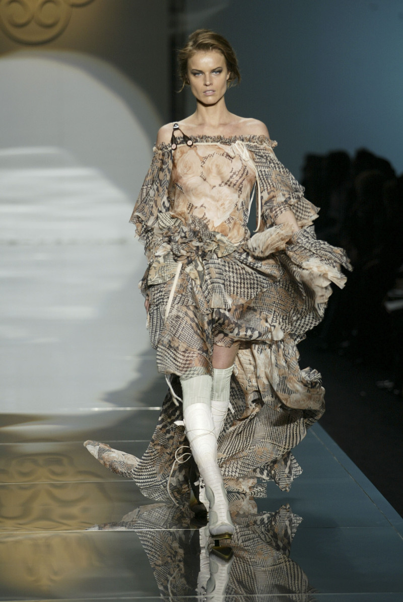 Eva Herzigova featured in  the Antonio Berardi fashion show for Autumn/Winter 2004