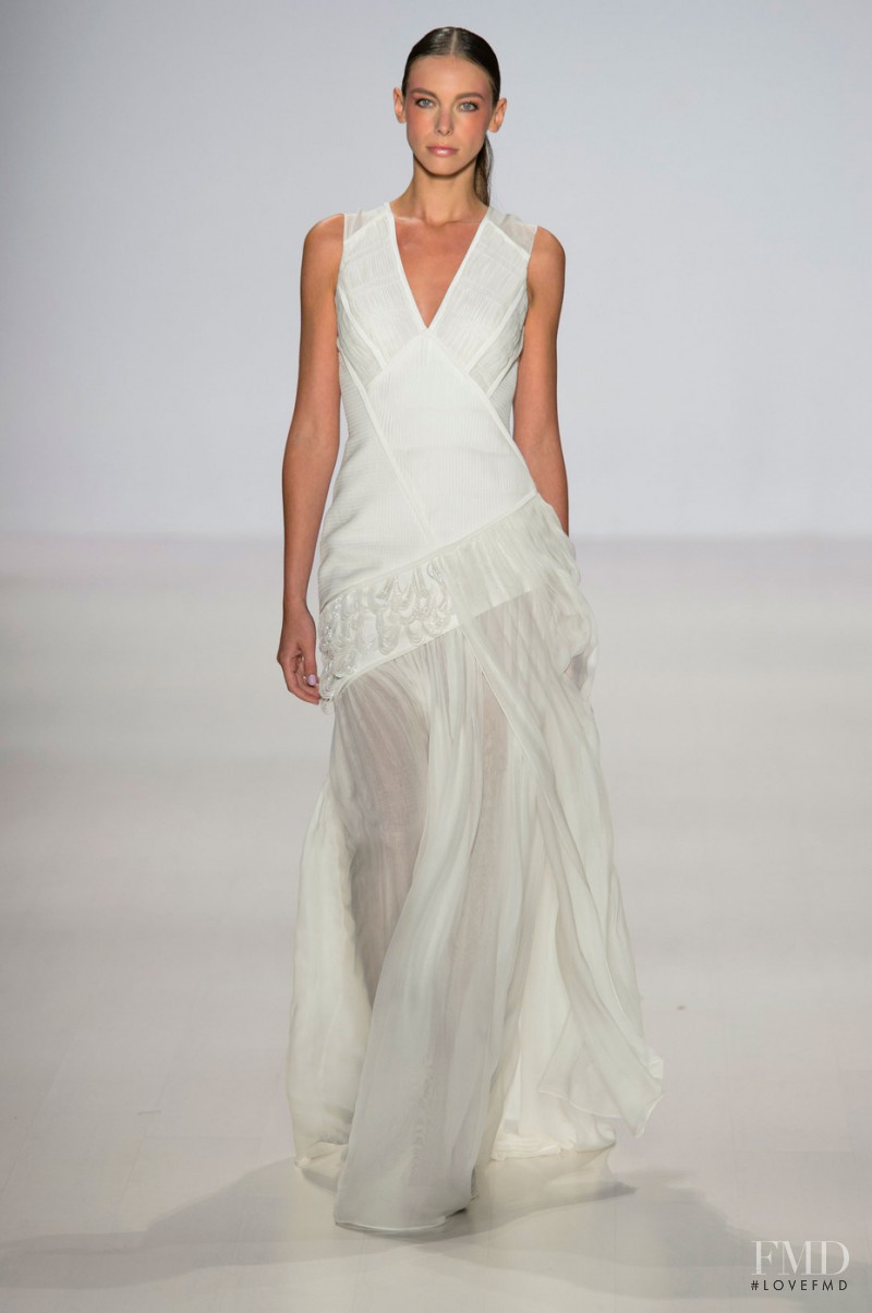 Iryna Lysogor featured in  the Pamella Roland fashion show for Spring/Summer 2015