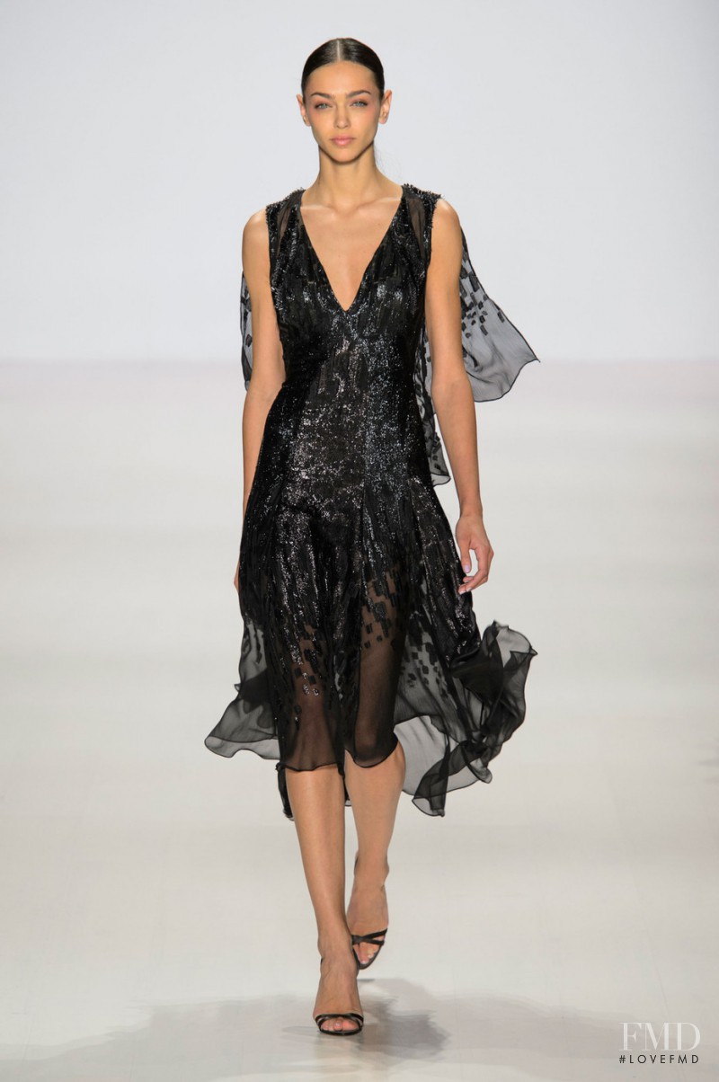 Zhenya Katava featured in  the Pamella Roland fashion show for Spring/Summer 2015