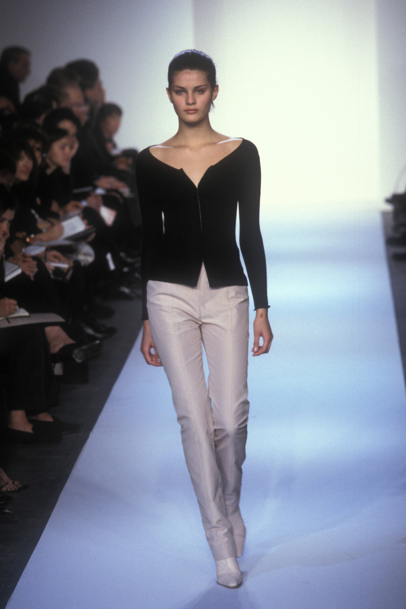 Isabeli Fontana featured in  the Narciso Rodriguez fashion show for Autumn/Winter 1999