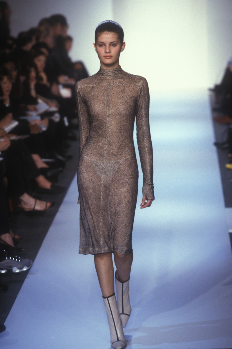 Isabeli Fontana featured in  the Narciso Rodriguez fashion show for Autumn/Winter 1999