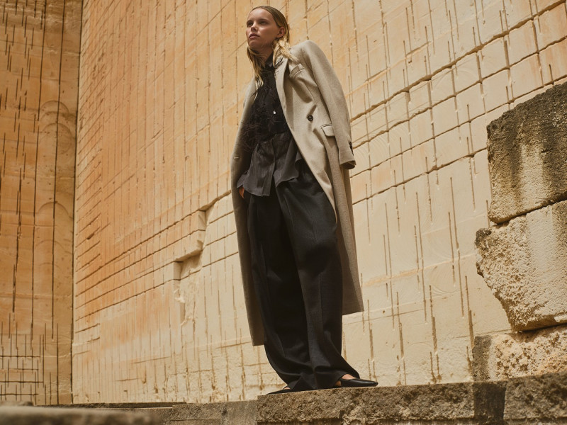 Tara Halliwell featured in  the Brunello Cucinelli advertisement for Autumn/Winter 2024