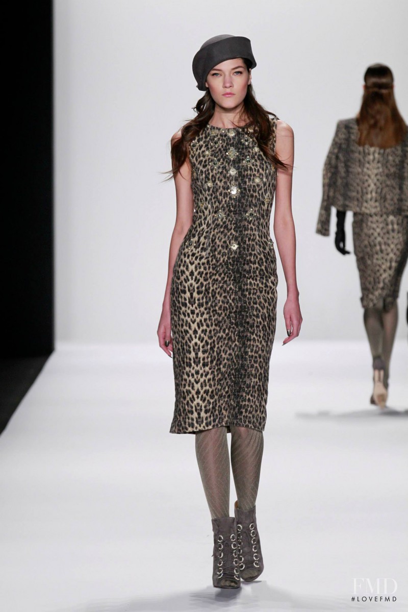 Liene Podina featured in  the Badgley Mischka fashion show for Autumn/Winter 2014